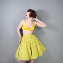 Load image into Gallery viewer, 70s YELLOW BRODERIE ANGLAISE COTTON CROPPED BRA SUN TOP - S