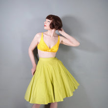 Load image into Gallery viewer, 70s YELLOW BRODERIE ANGLAISE COTTON CROPPED BRA SUN TOP - S