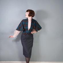 Load image into Gallery viewer, 40s SUZANNE DARK GREEN PLAID CAPE STYLE WAISTCOAT - S-M