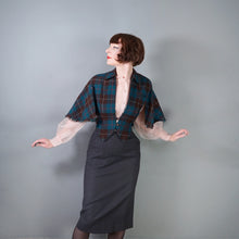 Load image into Gallery viewer, 40s SUZANNE DARK GREEN PLAID CAPE STYLE WAISTCOAT - S-M