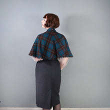 Load image into Gallery viewer, 40s SUZANNE DARK GREEN PLAID CAPE STYLE WAISTCOAT - S-M