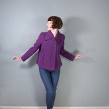 Load image into Gallery viewer, 60s does 40s HANDMADE PURPLE SWING JACKET WITH BIG COLLAR - S-M