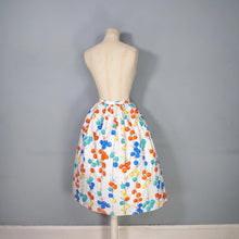 Load image into Gallery viewer, HANDMADE 60s BRIGHT COLOURED CHERRY NOVELTY PRINT COTTON SKIRT  27-28"-