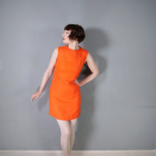 Load image into Gallery viewer, 60s ELGEE ORANGE TWO PIECE SHIFT DRESS AND COAT IN VIVID ORANGE - S