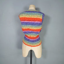 Load image into Gallery viewer, COLOURFUL HANDKNITTED RAINBOW STRIPE SOFT TANK TOP - M