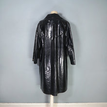 Load image into Gallery viewer, 60s HEAVY BLACK PATENT VINYL RAINCOAT / CAR COAT - ONE SIZE