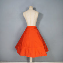 Load image into Gallery viewer, 50s 60s LIGHT BRGHT RED FULL SKIRT WITH BUTTON DETAIL - 23.5"