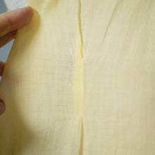 Load image into Gallery viewer, 40s SEMI-SHEER PALE YELLOW AND CREAM TWOTONE BLOUSE - L