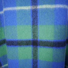 Load image into Gallery viewer, GREEN AND BLUE PLAID CHECK WOOL CAPE COAT WITH BELT - M
