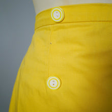 Load image into Gallery viewer, 60s BRIGHT YELLOW MINI WRAP OVER SKIRT-OVER-SHORT / SKORT - S