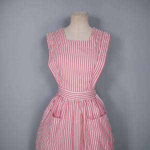 60s/70s DINER / WAISTRESS STYLE CANDY STRIPE PINAFORE SKIRT -26"