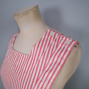 60s/70s DINER / WAISTRESS STYLE CANDY STRIPE PINAFORE SKIRT -26"