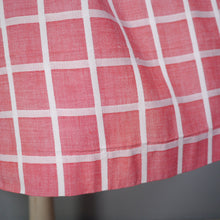 Load image into Gallery viewer, 50s JUDY GRADUATE LIGHT RED AND WHITE CHECK SHIRT DRESS - S