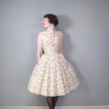 Load image into Gallery viewer, 50s CALIFORNIA COTTONS PINK FLORAL SUMMER DRESS WITH POCKETS - S