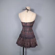 Load image into Gallery viewer, 50s BROWN SKIRTED COTTON SWIMSUIT WITH PAISLEY PRINT - XS