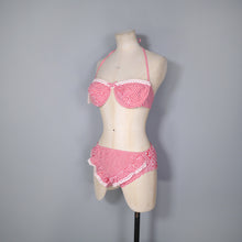 Load image into Gallery viewer, 50s 60s RED CANDY STRIPE BIKINI WITH RUFFLE PANT AND UNDERWIRE BRA - S / 34D?