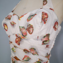 Load image into Gallery viewer, 50s JANTZEN NOVELTY SEA SHELL PRINT SHIRRED SWIMSUIT - M-L