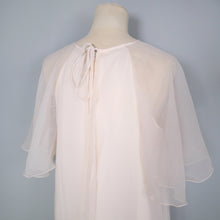 Load image into Gallery viewer, 70s DIAPHANOUS CHIFFON JEAN VARON MINI TUNIC DRESS WITH EMBROIDERY - S-M
