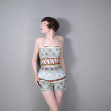 Load image into Gallery viewer, 50s ROSE MARIE REID FLORAL AND BIRD PRINT COTTON ROMPER / PLAYSUIT - S-M
