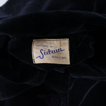 Load image into Gallery viewer, 50s GOTHIC BLACK VELVET SWING JACKET BY SIDRAN, DALLAS - M
