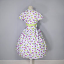 Load image into Gallery viewer, 50s YELLOW PINK PRINT HALTER SUN DRESS AND BOLERO - S