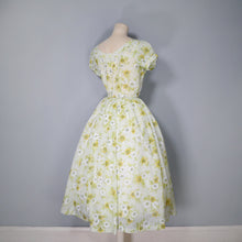 Load image into Gallery viewer, RHONA ROY 50s / 60s PASTEL GREEN NYLON FLORAL SUN DRESS - M