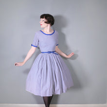 Load image into Gallery viewer, 50s HORROCKSES FASHIONS BLUE WHITE STRIPE NAUTICAL COTTON DRESS - S