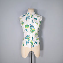 Load image into Gallery viewer, 50s NOVELTY LIME PRINT SUMMER COTTON SHIRT BLOUSE - XS-S