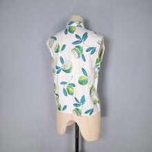 Load image into Gallery viewer, 50s NOVELTY LIME PRINT SUMMER COTTON SHIRT BLOUSE - XS-S