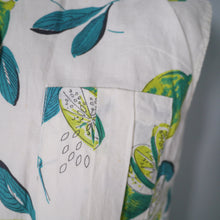 Load image into Gallery viewer, 50s NOVELTY LIME PRINT SUMMER COTTON SHIRT BLOUSE - XS-S