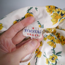 Load image into Gallery viewer, 60s YELLOW FLORAL PRINT SHIRTWAISTER COTTON DRESS BY TOOTAL - S