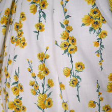 Load image into Gallery viewer, 60s YELLOW FLORAL PRINT SHIRTWAISTER COTTON DRESS BY TOOTAL - S