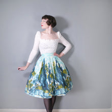 Load image into Gallery viewer, 50s NOVELTY SCENIC LANDSCAPE TREE BORDER PRINT FULL SKIRT - 27&quot;