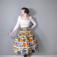 Load image into Gallery viewer, 50s SPORTAVILLE PUMPKIN AND VASE FRUIT NOVELTY SKIRT - 27&quot;