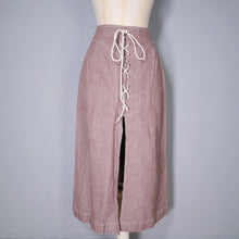 Load image into Gallery viewer, 70s NAUTICAL JAEGER SKIRT WITH ROPE LACE UP SLIT FRONT - 25&quot;