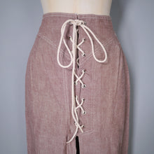 Load image into Gallery viewer, 70s NAUTICAL JAEGER SKIRT WITH ROPE LACE UP SLIT FRONT - 25&quot;