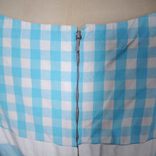 Load image into Gallery viewer, 50s 60s TURQUOISE GINGHAM COTTON SUN DRESS WITH BIG POCKETS - S