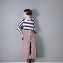 Load image into Gallery viewer, 70s NAUTICAL JAEGER SKIRT WITH ROPE LACE UP SLIT FRONT - 25&quot;