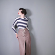Load image into Gallery viewer, 70s NAUTICAL JAEGER SKIRT WITH ROPE LACE UP SLIT FRONT - 25&quot;