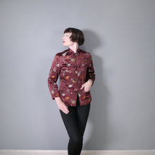 Load image into Gallery viewer, BROWN PADDED SATIN &quot;PEONY&quot; CHINESE BROCADE JACKET - S-M
