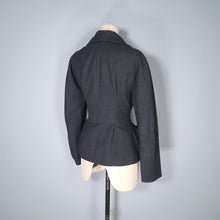 Load image into Gallery viewer, 50s SIMON MASSEY GREY WOOL JACKET WITH DECORATIVE EMBROIDERED COLLAR - M