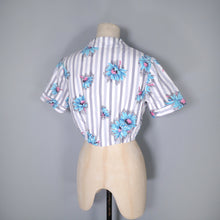 Load image into Gallery viewer, CROPPED 50s FLORAL BOLERO SHIRT JACKET WITH PETER PAN COLLAR - S