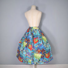 Load image into Gallery viewer, HANDMADE 50s VAN GOGH CAFE TERRACE NOVELTY PRINT FULL SKIRT - 29&quot;