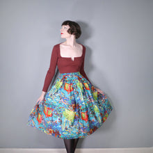 Load image into Gallery viewer, HANDMADE 50s VAN GOGH CAFE TERRACE NOVELTY PRINT FULL SKIRT - 29&quot;