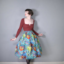 Load image into Gallery viewer, HANDMADE 50s VAN GOGH CAFE TERRACE NOVELTY PRINT FULL SKIRT - 29&quot;