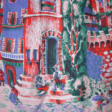 Load image into Gallery viewer, PINK 50s NOVELTY BORDER VILLAGE PRINT SKIRT - 24&quot;