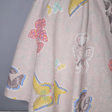 Load image into Gallery viewer, GORGEOUS 50s HANDMADE LARGE BUTTERFLY PRINT FULL SKIRTED SUN DRESS - XS