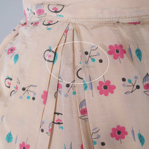 50s NOVELTY ATOMIC MELON AND APPLE PRINT PASTEL FULL SKIRT - 25"