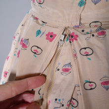 Load image into Gallery viewer, 50s NOVELTY ATOMIC MELON AND APPLE PRINT PASTEL FULL SKIRT - 25&quot;
