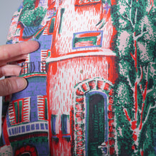 Load image into Gallery viewer, PINK 50s NOVELTY BORDER VILLAGE PRINT SKIRT - 24&quot;